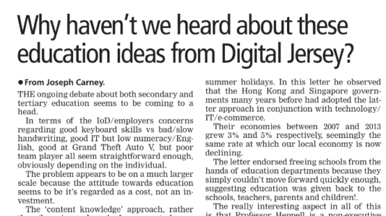 Professor Stephen Heppell's reply to the JEP letter to the editor