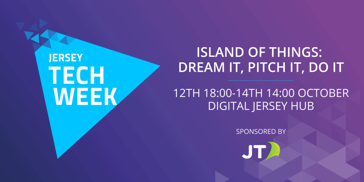 Jersey Tech Week Island of things sponsored by JT event banner