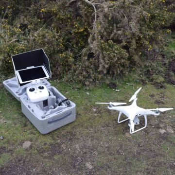 Meteomatics weather drone and control panel during testing in Jersey