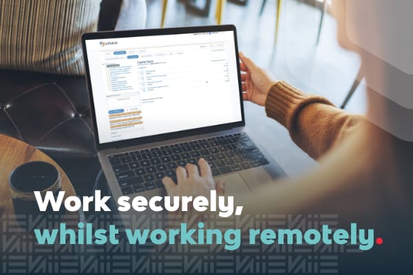 Women working remotely from a café using Vaiie's secure online protall