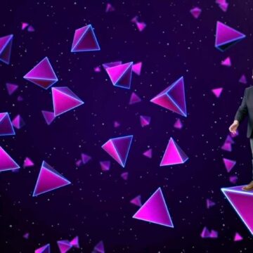 Gary Burgess on top of a digital triangle