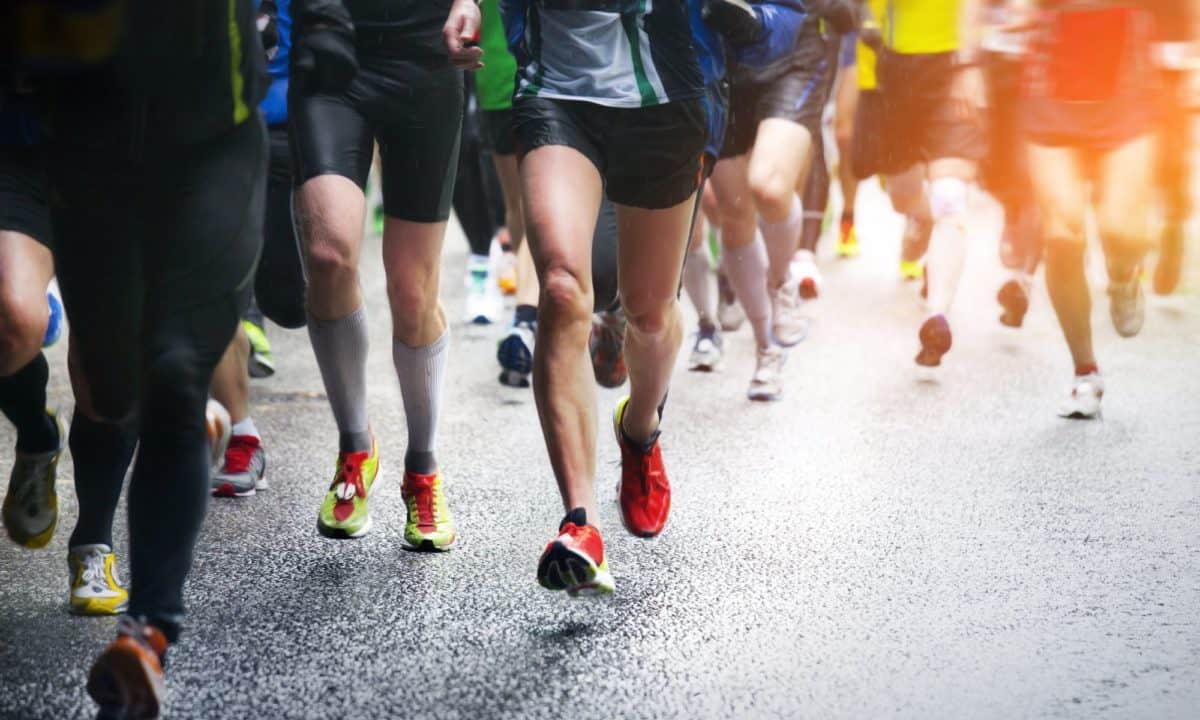 a group of runners participating in a race for charity 