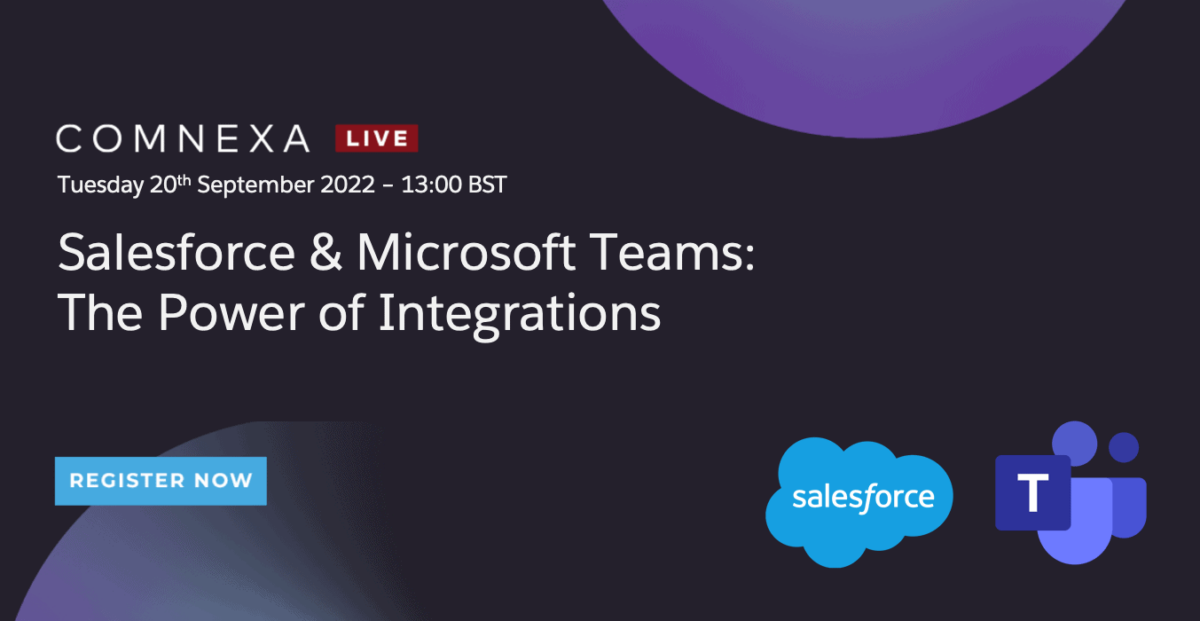 Comnexa Salesforce and teams event banner for 20th September 2022