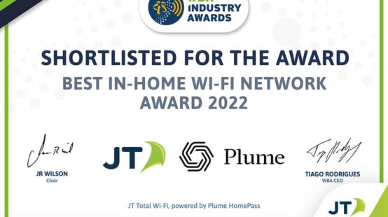 JT shortlisted for its innovative home Wi-Fi service