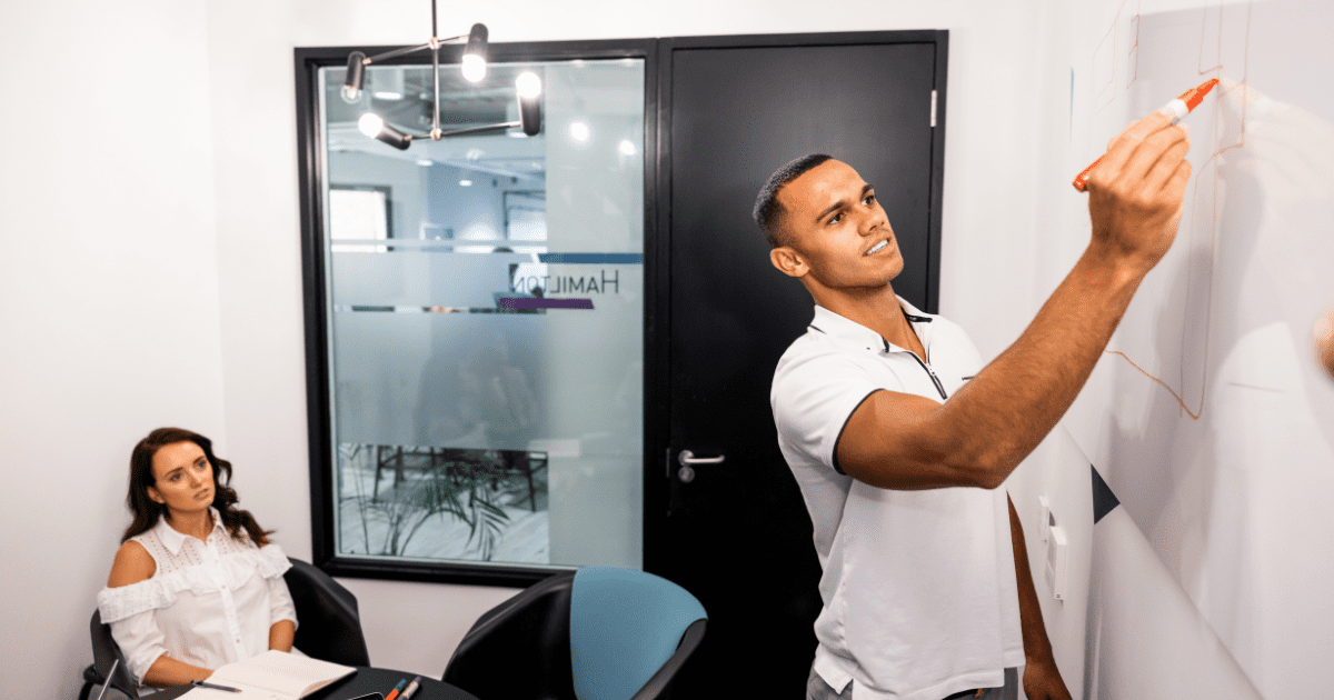 Start-Up Entrepreneurs using the meeting rooms at the Digital Jersey Hub