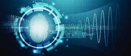 Abstract tech background and fingerprint