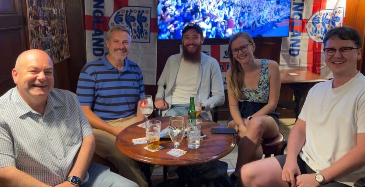 Some of the Continuum Team at a pub supporting England in the Euros