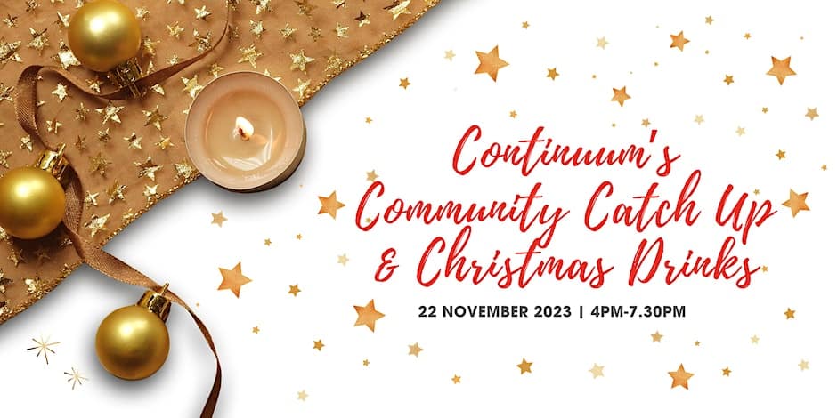 Continuum's community catch up and Christmas drinks banner