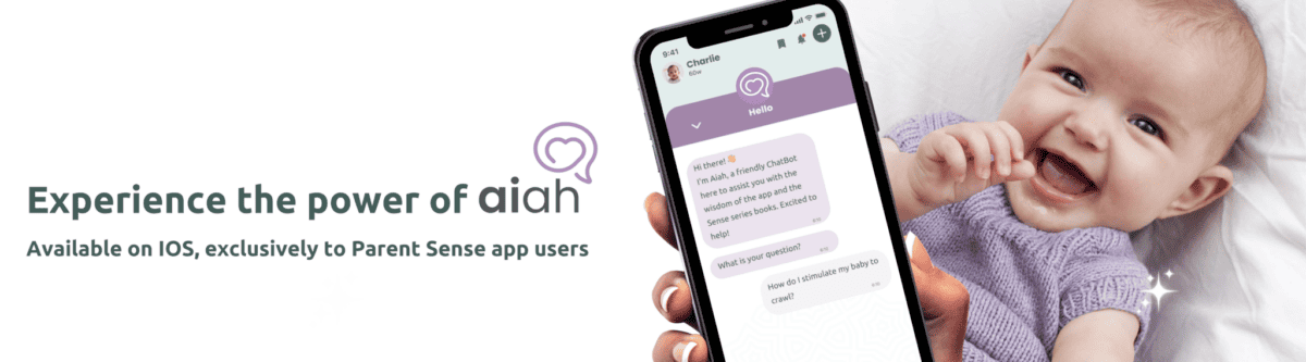 Phone screen demonstrating aiah, the parent supporting chatbot 