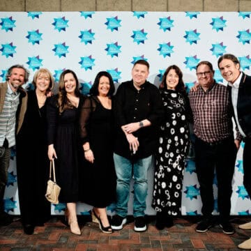 Large group of people posing for photo at TechAwards