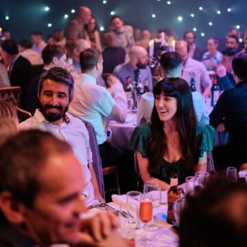 group of people socialising at their table