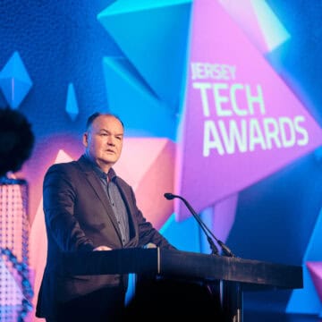 Tony Moretta speaking at the Digital Jersey Tech Awards 