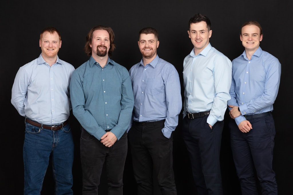 New members of SystemLabs: John Gillies, Matt Fox, Zak Davidson, George Falla and Hugh McMillan