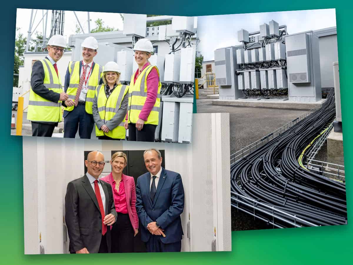 JT Group executives at the Channel Islands’ next-generation mobile network test centre
