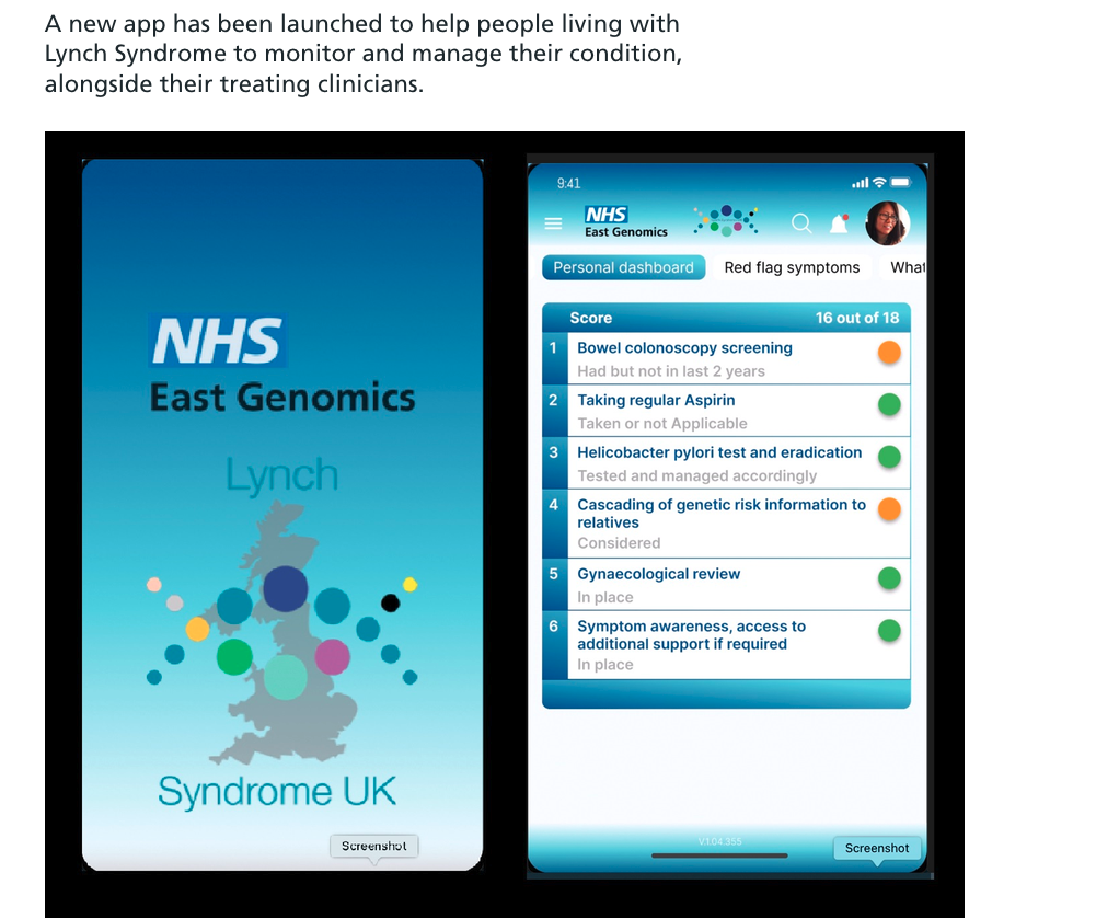 New app launched to support estimated 175,000 people in the UK with Lynch Syndrome