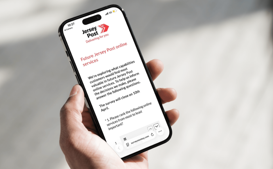 Jersey Post is exploring how we can improve and expand our online services, and we’re inviting customers to have their say. We’re running a short survey to understand which features and capabilities people value most when interacting with postal services online. Whether you regularly track parcels, manage deliveries, or simply want more flexibility in how you access our services, your views will directly influence what we prioritise next. The survey takes only a few minutes to complete and is open until 10 April. Your feedback will play an important role in shaping more intuitive, accessible and user‑friendly digital services for the island. Take the survey and share your thoughts: Future Jersey Post online services